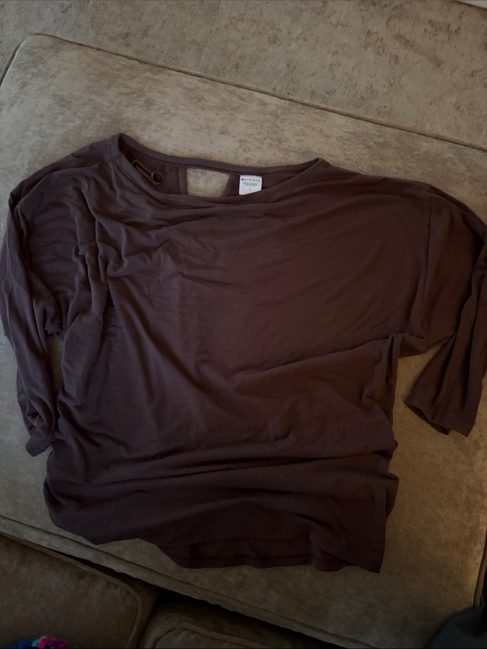 Soft Athleta Brown Boatneck Top